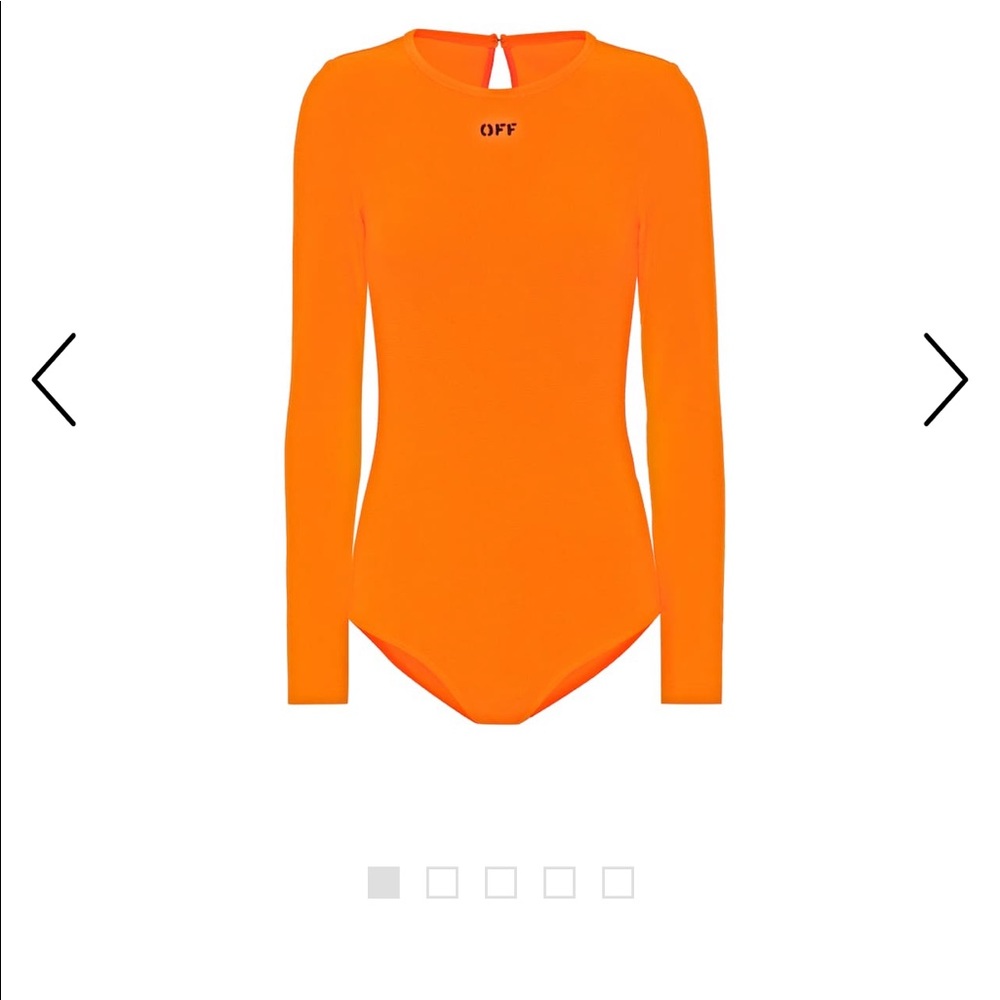 Off-White logo print orange bodysuit 40